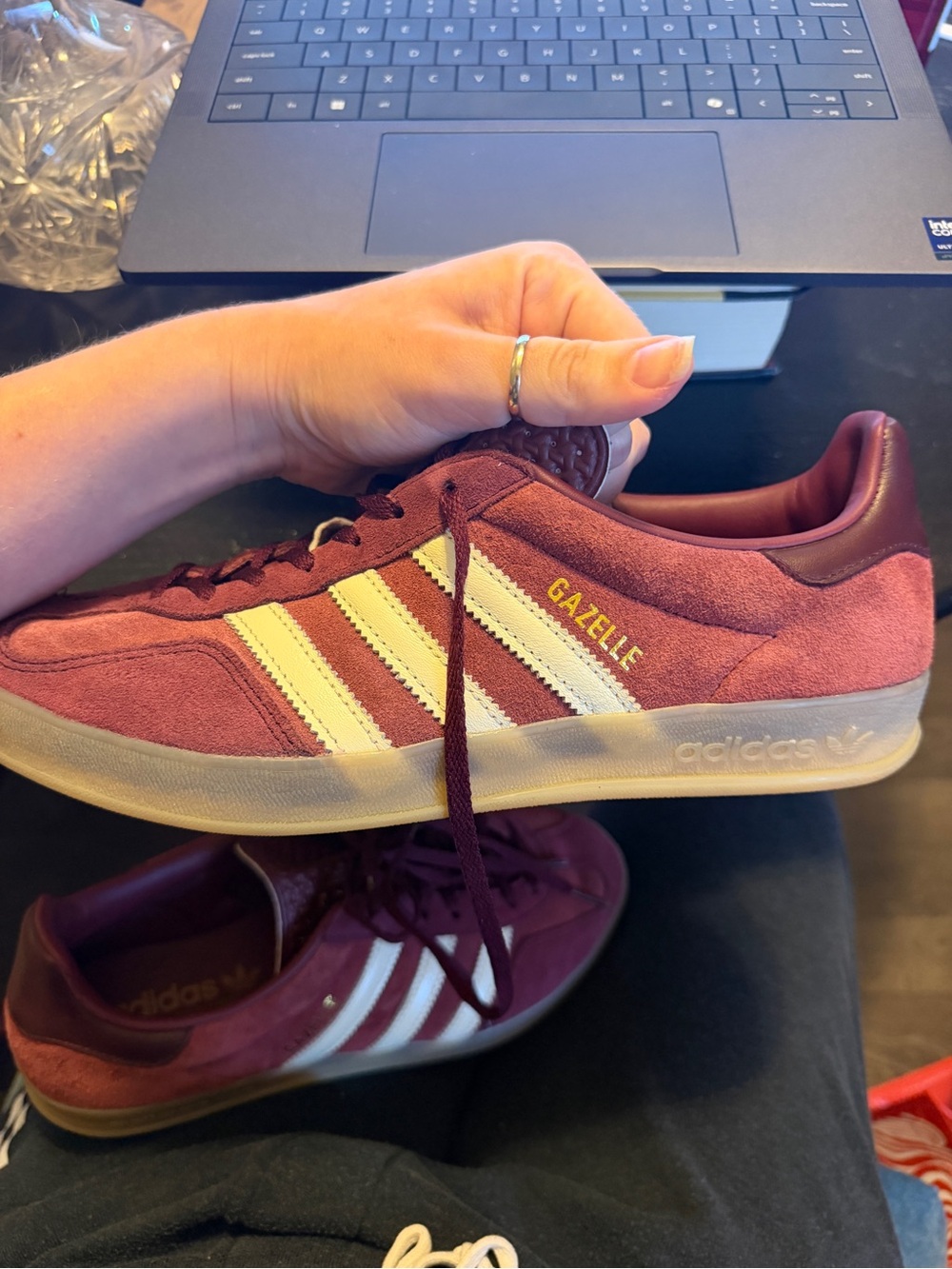 Adidas Gazelle Indoor Shadow Red Sneakers Sz 10 - Picture 11 of 11